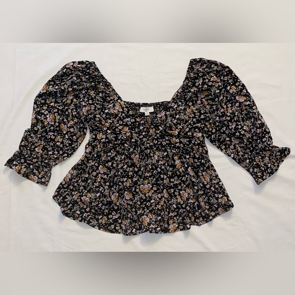 Entro Boho Floral Babydoll Peasant Blouse - Picture 8 of 15